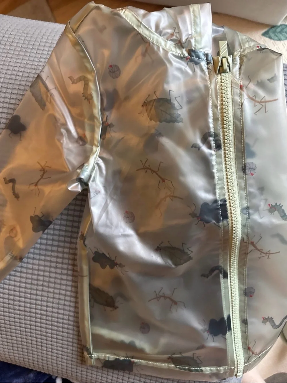 Green Bug-Print Rain Jacket